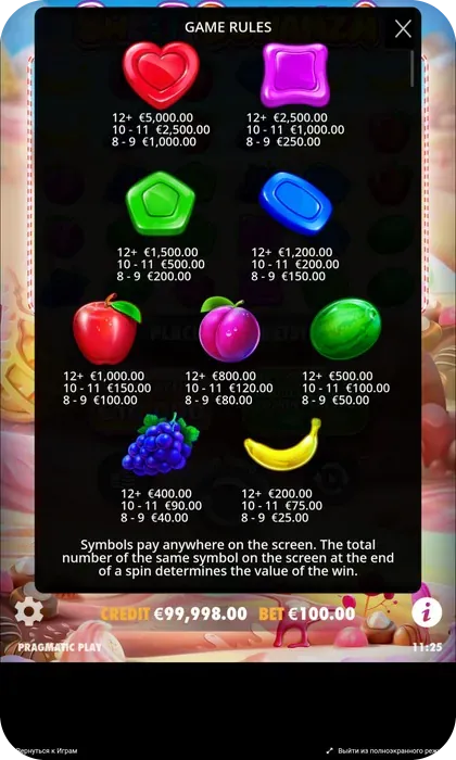 Sweet Bonanza spelregels
