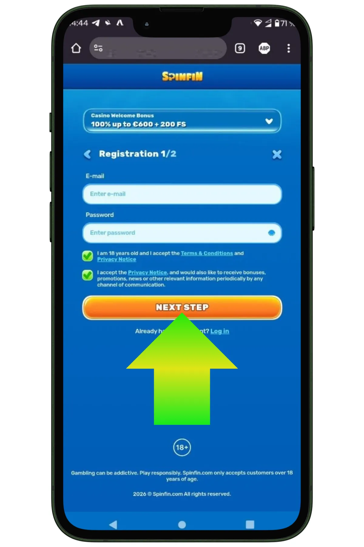 continue registration